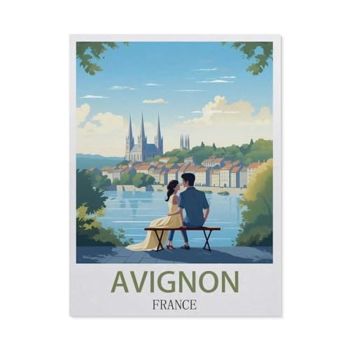 Avignon Frankreich，Holz Puzzle 1000 Teile Spielzeug Für Erwachsene Dekompressionsspiel（75x50cm）-AC61 von YYHMKBYY