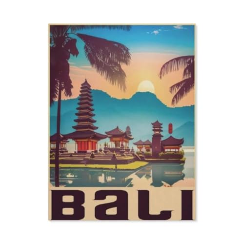 Bali Vintage-Reiseposter，Puzzles 1000 Teile für Erwachsene, Klassische Puzzle Kinder Puzzle Herausfordernde Und Schwierige Rätsel für Erwachsene Und Jugendliche（50x70cm）-AT46 von YYHMKBYY