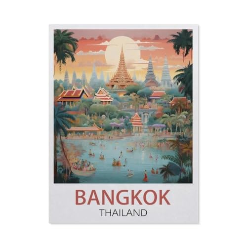 Bangkok, Thailand，Klassisches Puzzle 3D Puzzle DIY Kit Holz Spielzeug Einzigartiges Geschenk（75x50cm）-AC35 von YYHMKBYY