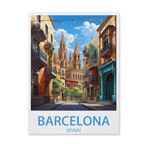 Barcelona Spanien，Holz Puzzle 1000 Teile Spielzeug Für Erwachsene Dekompressionsspiel（75x50cm）-R49 von YYHMKBYY