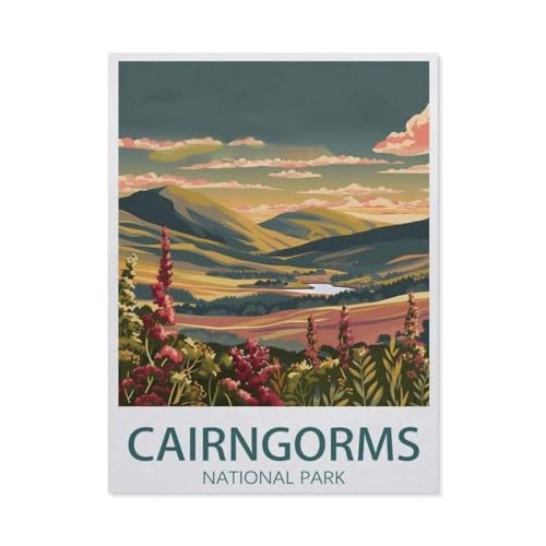 Cairngorms Reiseposter im Vintage，Holz Puzzle 1000 Teile Spielzeug Für Erwachsene Dekompressionsspiel（75x50cm）-AX18 von YYHMKBYY