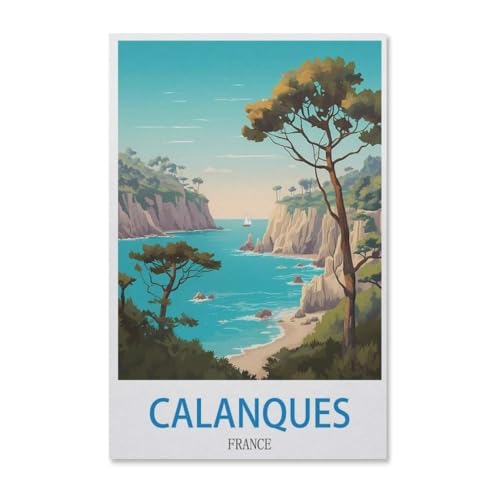 Calanques Frankreich，1000 Stück Erwachsene Papier Landschaft Puzzles Für Kinder Lernspielzeug Geschenke（38x26cm）-H31 von YYHMKBYY