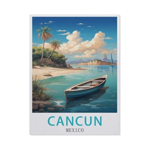 Cancun Mexiko，Holz Puzzle 1000 Teile Spielzeug Für Erwachsene Dekompressionsspiel（75x50cm）-BF97 von YYHMKBYY