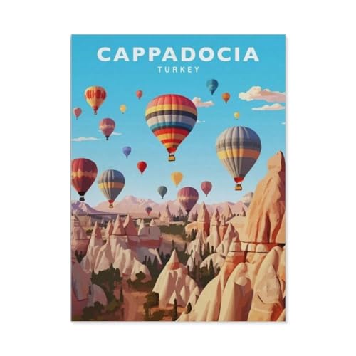 Cappadocia Turkey Vintage Reiseposter，Puzzles, 1000-teiliges Puzzle Für Erwachsene Und Kinder Ab 10 Jahren（38x26cm）-BG65 von YYHMKBYY