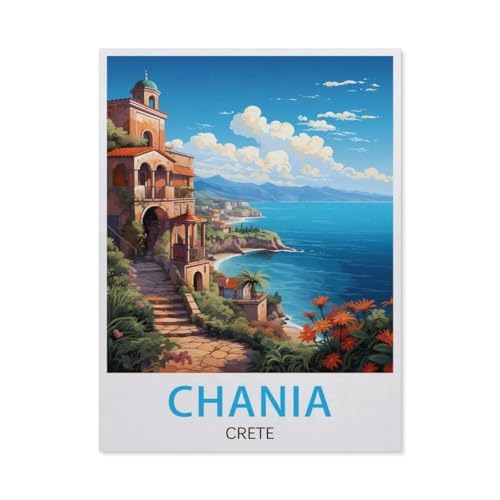 Chania Crete Vintage-Reiseposter，Puzzles 1000 Teile für Erwachsene, Klassische Puzzle Kinder Puzzle Herausfordernde Und Schwierige Rätsel für Erwachsene Und Jugendliche（50x70cm）-BD1 von YYHMKBYY