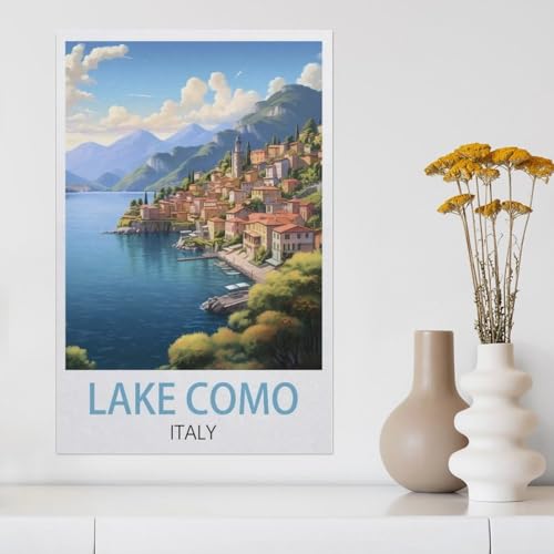 Comer See Italien，Papier Puzzle 1000 Teile Spielzeug Für Erwachsene Dekompressionsspiel（50x70cm）-Y92 von YYHMKBYY