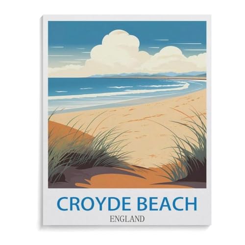 Croyde Beach England，3D Puzzle 1000 Stück, Holz Montiert DIY Puzzle Montage Spielzeug Für Kinder, Holz Puzzle Holz Geschenk（75x50cm）-A66 von YYHMKBYY