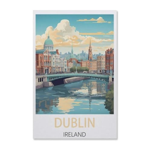 Dublin Irland，Puzzle 1000 Teile Papier Puzzle Erwachsene Kinder Lernspielzeug Familie Dekompressionsspiel（38x26cm）-AB86 von YYHMKBYY