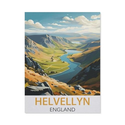 England-Helvellyn Vintage-Reiseposter，Puzzles 1000 Teile für Erwachsene, Klassische Puzzle Kinder Puzzle Herausfordernde Und Schwierige Rätsel für Erwachsene Und Jugendliche（38x26cm）-AH73 von YYHMKBYY