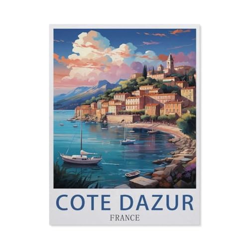 Erwachsene Kinder Puzzles 1000 Teile Puzzle，Côte D'azur Frankreich，einfaches Puzzle Spiel Rolle Puzzle Bildung Spielzeug Spiel Familie Dekoration（50x70cm）-BA98 von YYHMKBYY