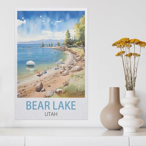 Erwachsene Puzzle 1000 Stück DIY Holz pielzeug，Bear Lake Utah，Creative Einzigartiges Geschenk Persönlichkeit Spiel Erwachsener Kind Puzzle Spielzeug（75x50cm）-Z98 von YYHMKBYY