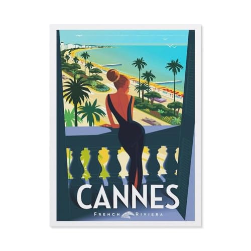 Erwachsene Puzzle 1000 Stück DIY Holz pielzeug，Cannes Frankreich Urlaubs-Mädchen，Creative Einzigartiges Geschenk Persönlichkeit Spiel Erwachsener Kind Puzzle Spielzeug（75x50cm）-BP12 von YYHMKBYY