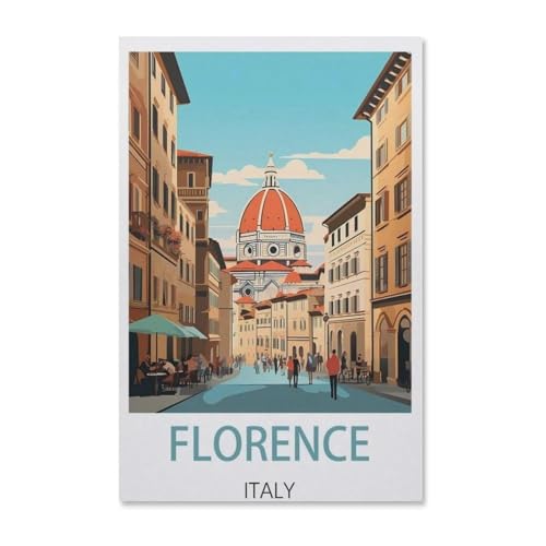 Erwachsene Puzzle 1000 Stück DIY Holz pielzeug，Florenz Italien，Creative Einzigartiges Geschenk Persönlichkeit Spiel Erwachsener Kind Puzzle Spielzeug（75x50cm）-AB48 von YYHMKBYY