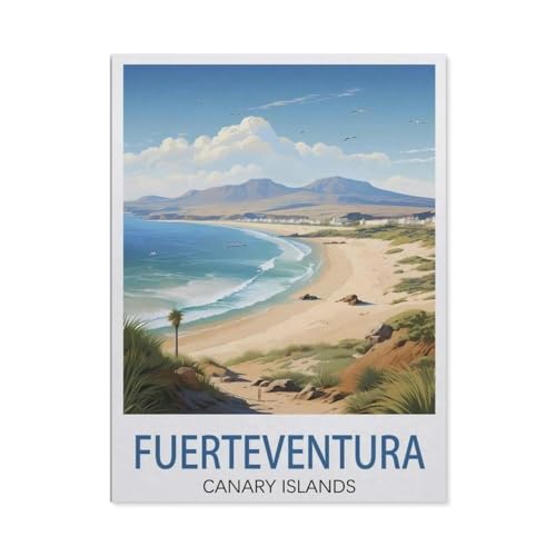 Erwachsene Puzzle 1000 Stück DIY Holz pielzeug，Fuerteventura Kanarische Inseln，Creative Einzigartiges Geschenk Persönlichkeit Spiel Erwachsener Kind Puzzle Spielzeug（75x50cm）-AK29 von YYHMKBYY