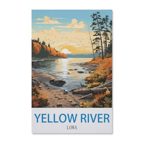 Erwachsene Puzzle 1000 Stück DIY Holz pielzeug，Muster des Yellow River State Forest，Creative Einzigartiges Geschenk Persönlichkeit Spiel Erwachsener Kind Puzzle Spielzeug（75x50cm）-G84 von YYHMKBYY