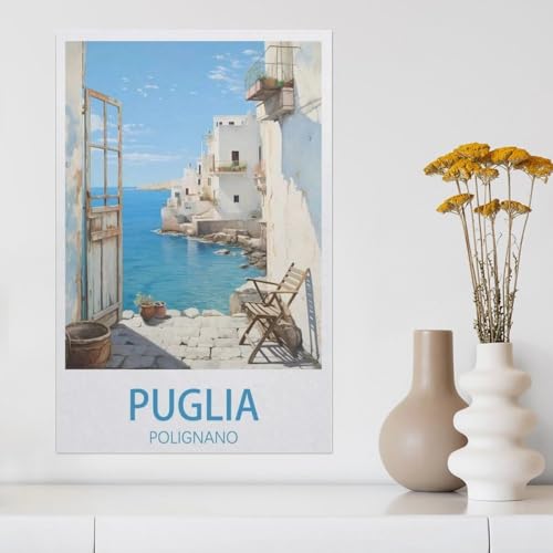 Erwachsene Puzzle 1000 Stück DIY Holz pielzeug，Polignano Apulien，Creative Einzigartiges Geschenk Persönlichkeit Spiel Erwachsener Kind Puzzle Spielzeug（75x50cm）-Y52 von YYHMKBYY