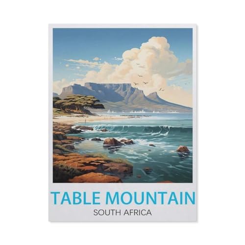 Erwachsene Puzzle 1000 Stück DIY Holz pielzeug，Poster Table Mountain, Südafrika，Creative Einzigartiges Geschenk Persönlichkeit Spiel Erwachsener Kind Puzzle Spielzeug（75x50cm）-BC65 von YYHMKBYY