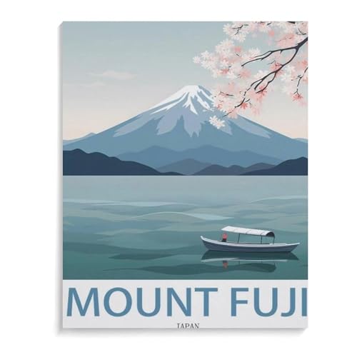 Erwachsene Puzzle 1000 Stück DIY Holz pielzeug，Vintages Reiseplakat Mount Japan - Kreuzfahrtschiff，Creative Einzigartiges Geschenk Persönlichkeit Spiel Erwachsener Kind Puzzle Spielzeug（75x50cm）-D16 von YYHMKBYY