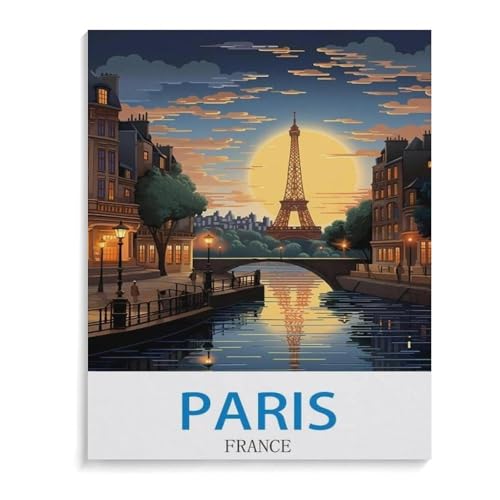 Erwachsene Puzzle 1000 Stück DIY Holz pielzeug，Vintages Reiseplakat Paris Frankreich，Creative Einzigartiges Geschenk Persönlichkeit Spiel Erwachsener Kind Puzzle Spielzeug（75x50cm）-J3 von YYHMKBYY