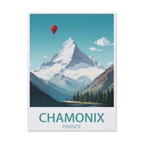 Erwachsene Puzzle 1000 Stück DIY Papier pielzeug，Chamonix, Frankreich, Ski，Creative Einzigartiges Geschenk Persönlichkeit Spiel Erwachsener Kind Puzzle Spielzeug（38x26cm）-Q36 von YYHMKBYY