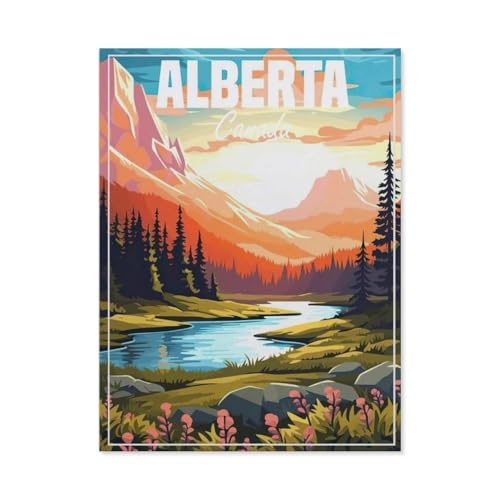 Erwachsene und Kinder Puzzle 1000 Teile Puzzle，Alberta Kanada，einfaches Puzzlespiel Rollenpuzzle Lernspiel Spielzeug Familie Dekoration（38x26cm）-AS88 von YYHMKBYY