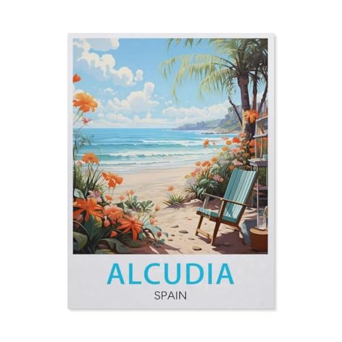 Erwachsene und Kinder Puzzle 1000 Teile Puzzle，Alcudia Spanien，einfaches Puzzlespiel Rollenpuzzle Lernspiel Spielzeug Familie Dekoration（38x26cm）-AZ48 von YYHMKBYY