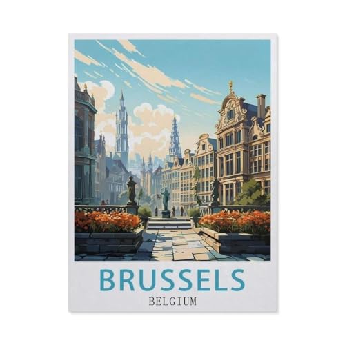 Erwachsene und Kinder Puzzle 1000 Teile Puzzle，Brüssel, Belgien，einfaches Puzzlespiel Rollenpuzzle Lernspiel Spielzeug Familie Dekoration（50x70cm）-BG8 von YYHMKBYY