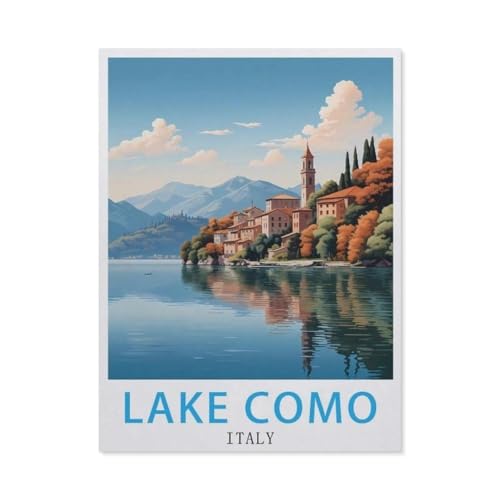 Erwachsene und Kinder Puzzle 1000 Teile Puzzle，Comer See Italien，einfaches Puzzlespiel Rollenpuzzle Lernspiel Spielzeug Familie Dekoration（75x50cm）-BA21 von YYHMKBYY