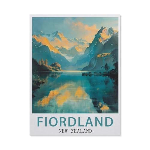 Erwachsene und Kinder Puzzle 1000 Teile Puzzle，Fiordland Neuseeland，einfaches Puzzlespiel Rollenpuzzle Lernspiel Spielzeug Familie Dekoration（50x70cm）-AY75 von YYHMKBYY