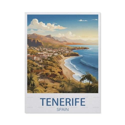 Erwachsene und Kinder Puzzle 1000 Teile Puzzle，Teneriffa, Spanien，einfaches Puzzlespiel Rollenpuzzle Lernspiel Spielzeug Familie Dekoration（38x26cm）-BR82 von YYHMKBYY