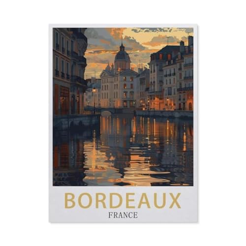 Frankreich, Bordeaux，Holz Puzzle 1000 Teile Spielzeug Für Erwachsene Dekompressionsspiel（75x50cm）-BF24 von YYHMKBYY