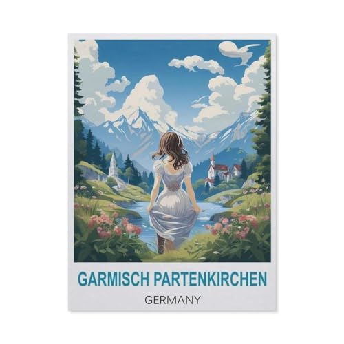 Garmisch Partenkirchen Deutschland，Holz Puzzle 1000 Teile Spielzeug Für Erwachsene Dekompressionsspiel（75x50cm）-BI92 von YYHMKBYY