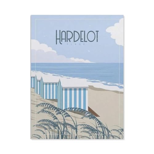 Hardelot Beach Frankreich Vintage Reiseposter，Puzzles 1000 Teile für Erwachsene, Klassische Puzzle Teenager Puzzle Perfektes Pädagogisches Geschenk für Jungen Und Mädchen（75x50cm）-BN100 von YYHMKBYY