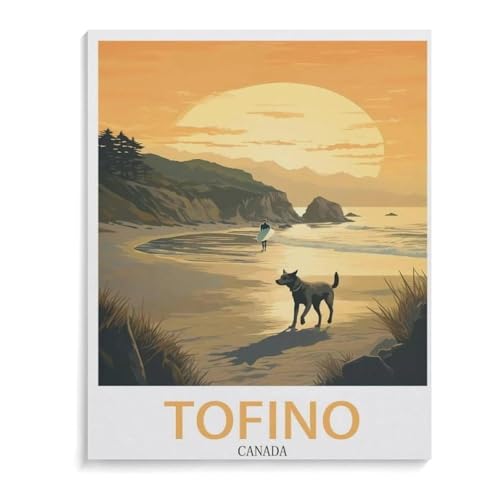 Holz Puzzle 1000 Stück，Tofino Vintages Kanada-Reiseplakat，Erwachsene Kinder Spielzeug Dekompression Spiel（75x50cm）-J58 von YYHMKBYY