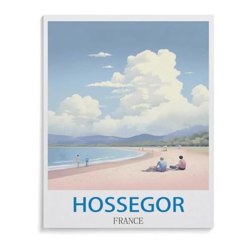 Hossegor Vintages Reiseplakat in Frankreich，Puzzle 1000 Teile,Intellektuelle Entwicklung Pädagogisches Nach Hause Interessante Dekompression Brain Challenge Puzzle Für Jugendliche Kinder（38x26cm）-A69 von YYHMKBYY