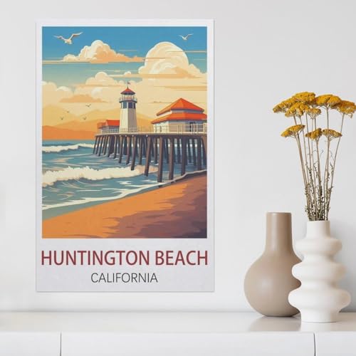 Huntington Beach, Kalifornien，Holz Puzzle 1000 Teile Spielzeug Für Erwachsene Dekompressionsspiel（75x50cm）-Z65 von YYHMKBYY