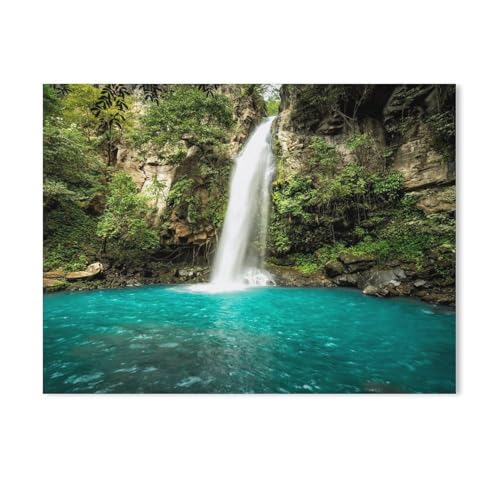 Jigsaw Puzzles 1000 Stück，Majestätischer Wasserfall im Regenwald von Costa Rica，Für Holz Kinder Spiele Lernspielzeug（75x50cm-461 von YYHMKBYY