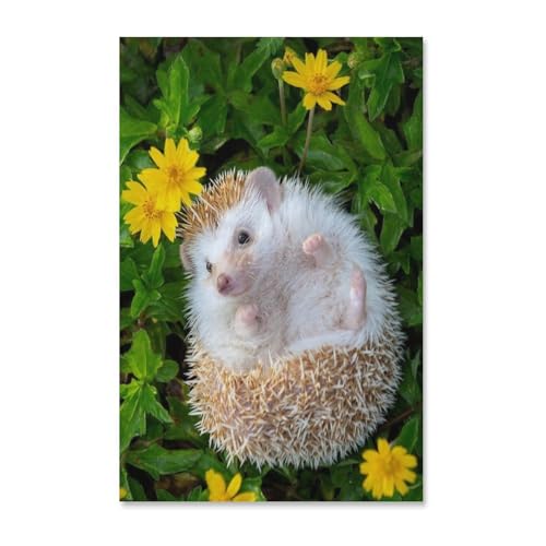 Karton Puzzle 1000 Stück，EIN Kleiner Igel im Blumengarten，Puzzles Lernspielzeug Für Erwachsene Geburtstagsgeschenk（38x26cm-291 von YYHMKBYY