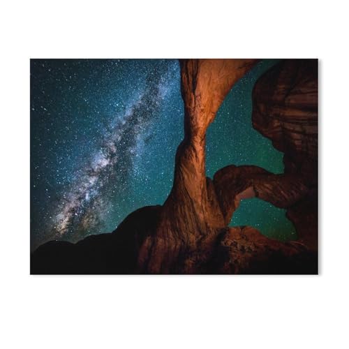 Karton Puzzle 1000 Stück，Ferne Galaxien - Milchstraße hinter dem Double Arch, National Park，Puzzles Lernspielzeug Für Erwachsene Geburtstagsgeschenk（38x26cm-616 von YYHMKBYY