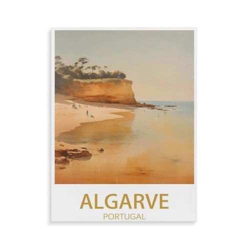 Kinder Holz Puzzle 1000 Teile，Algarve Portugal, Strand，Modern Zuhause Dekoration Einzigartiges Geschenk（75x50cm）-O85 von YYHMKBYY