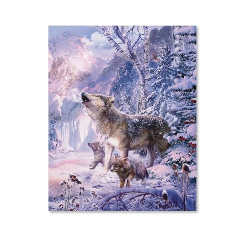 Kinder Papier Puzzle 1000 Teile，Wolf，Modern Zuhause Dekoration Einzigartiges Geschenk（38x26cm）-E19 von YYHMKBYY