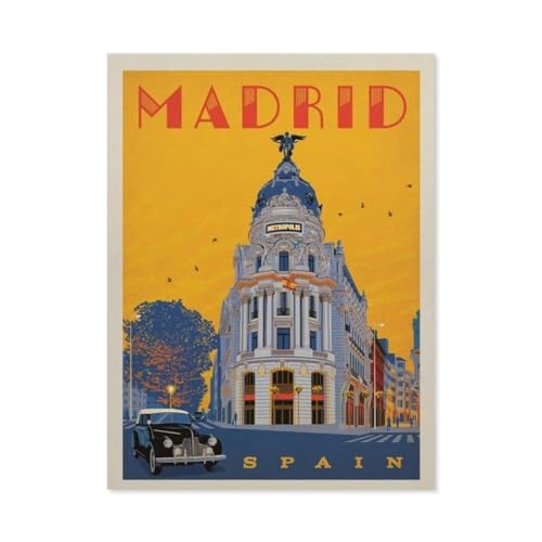 Klassisches Puzzle 3D Puzzle DIY Kit Holz Spielzeug Einzigartiges Geschenk，Madrid Metropolis Poster，Klassisches Puzzle 3D Puzzle DIY Kit Holz Spielzeug Einzigartiges Geschenk（75x50cm）-BL58 von YYHMKBYY