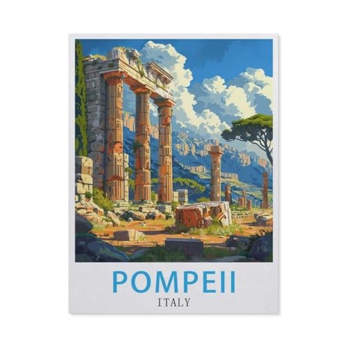 Klassisches Puzzle 3D Puzzle DIY Kit Holz Spielzeug Einzigartiges Geschenk，Pompeji Italien-Reiseposter，Klassisches Puzzle 3D Puzzle DIY Kit Holz Spielzeug Einzigartiges Geschenk（75x50cm）-AV46 von YYHMKBYY