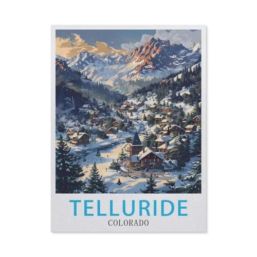 Klassisches Puzzle 3D Puzzle DIY Kit Papier Spielzeug Einzigartiges Geschenk，Colorado Telluride，Klassisches Puzzle 3D Puzzle DIY Kit Papier Spielzeug Einzigartiges Geschenk（38x26cm）-AZ84 von YYHMKBYY