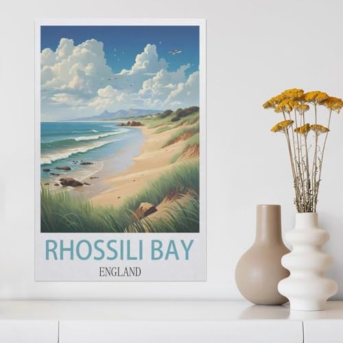 Klassisches Puzzle 3D Puzzle DIY Kit Papier Spielzeug Einzigartiges Geschenk，Rhossili Bay, England，Klassisches Puzzle 3D Puzzle DIY Kit Papier Spielzeug Einzigartiges Geschenk（50x70cm）-Z39 von YYHMKBYY