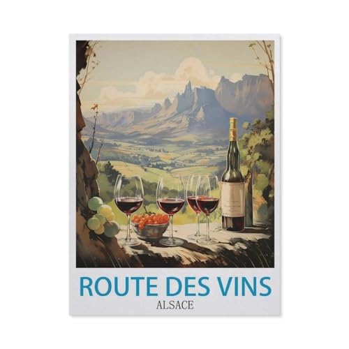 Klassisches Puzzle 3D Puzzle DIY Kit Papier Spielzeug Einzigartiges Geschenk，Route des Vins Elsass,Klassisches Puzzle 3D Puzzle DIY Kit Papier Spielzeug Einzigartiges Geschenk（38x26cm）-AR78 von YYHMKBYY