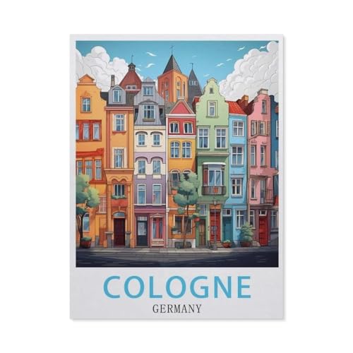 Köln Deutschland Vintage-Reiseposter，Puzzles 1000 Teile für Erwachsene, Klassische Puzzle Teenager Puzzle Perfektes Pädagogisches Geschenk für Jungen Und Mädchen（38x26cm）-BA80 von YYHMKBYY