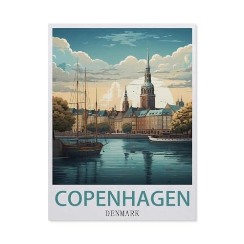 Kopenhagen, Dänemark，Holz Puzzle 1000 Teile Spielzeug Für Erwachsene Dekompressionsspiel（75x50cm）-BA83 von YYHMKBYY