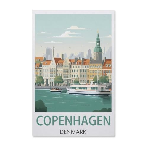 Kopenhagen Dänemark，Holz Puzzle 1000 Teile Spielzeug Für Erwachsene Dekompressionsspiel（75x50cm）-AB88 von YYHMKBYY