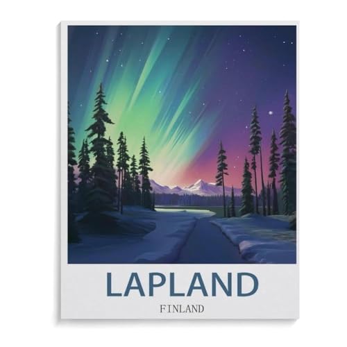 Lappland Finnland，Puzzles 1000 Stück Puzzles Für Erwachsene Kinder Klassisches Familienpuzzle Indoor DIY Spielzeug Geburtstagsgeschenk（50x70cm）-I76 von YYHMKBYY